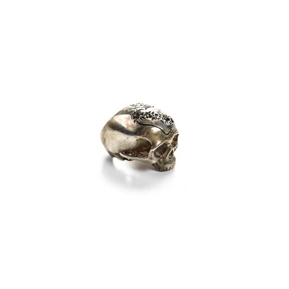 Designer Jewelry - Lydia Couteille Womens Sterling Silver Engraved Skull Ring 19g Size 7